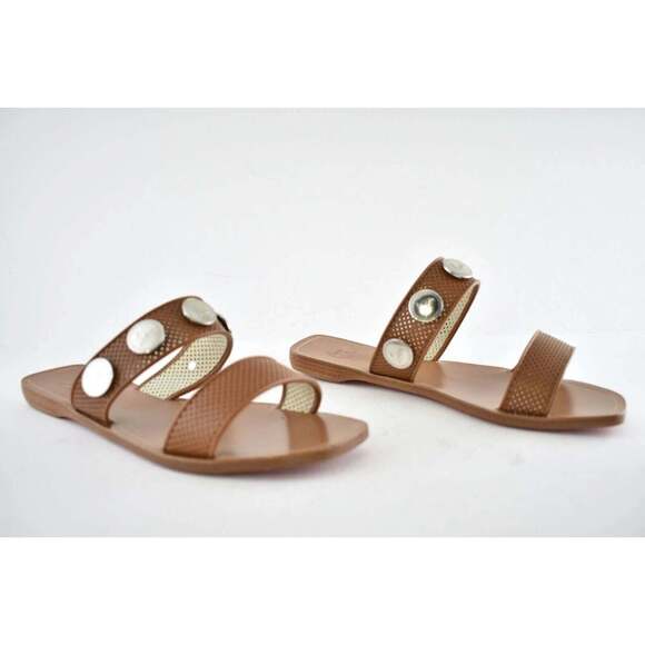 Christian Louboutin Bitcorn Flat Biscotto Brown Leather Slide Slip On Sandal 37 - Picture 4 of 12